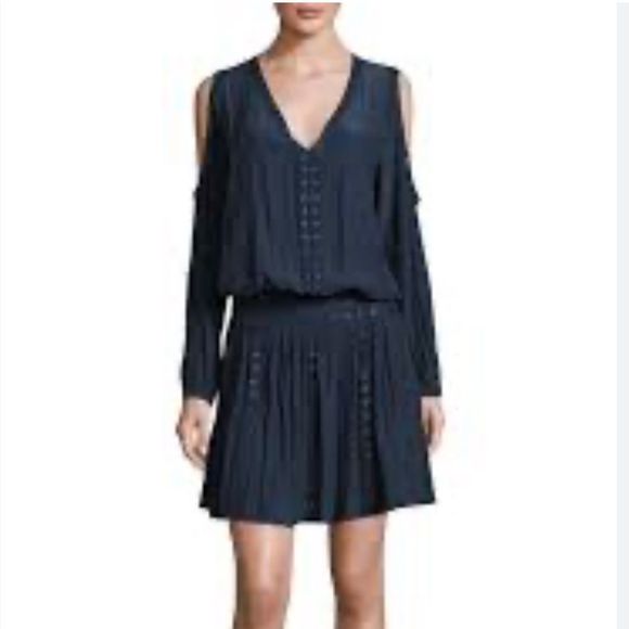 Ramy Brook Dresses & Skirts - Ramy Brook Maisie Blue Grommet Smocked Waist Dress Size SMALL